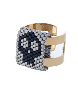 ANILLO CALAVERA WIXÁRICA (PLATEADO – DORADO)