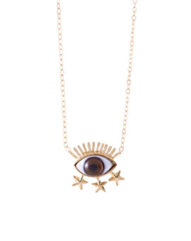 COLLAR TERCER OJO ESTRELLAS (CAFÉ)